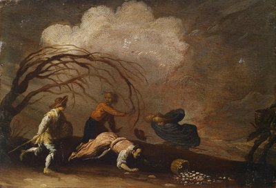 Landscape with People in a Storm by Unbekannt Unbekannt